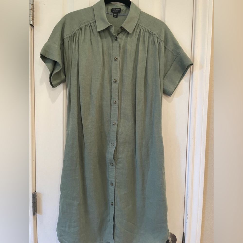 J.Crew Baird McNutt Linen short sleeve button up shirt dress